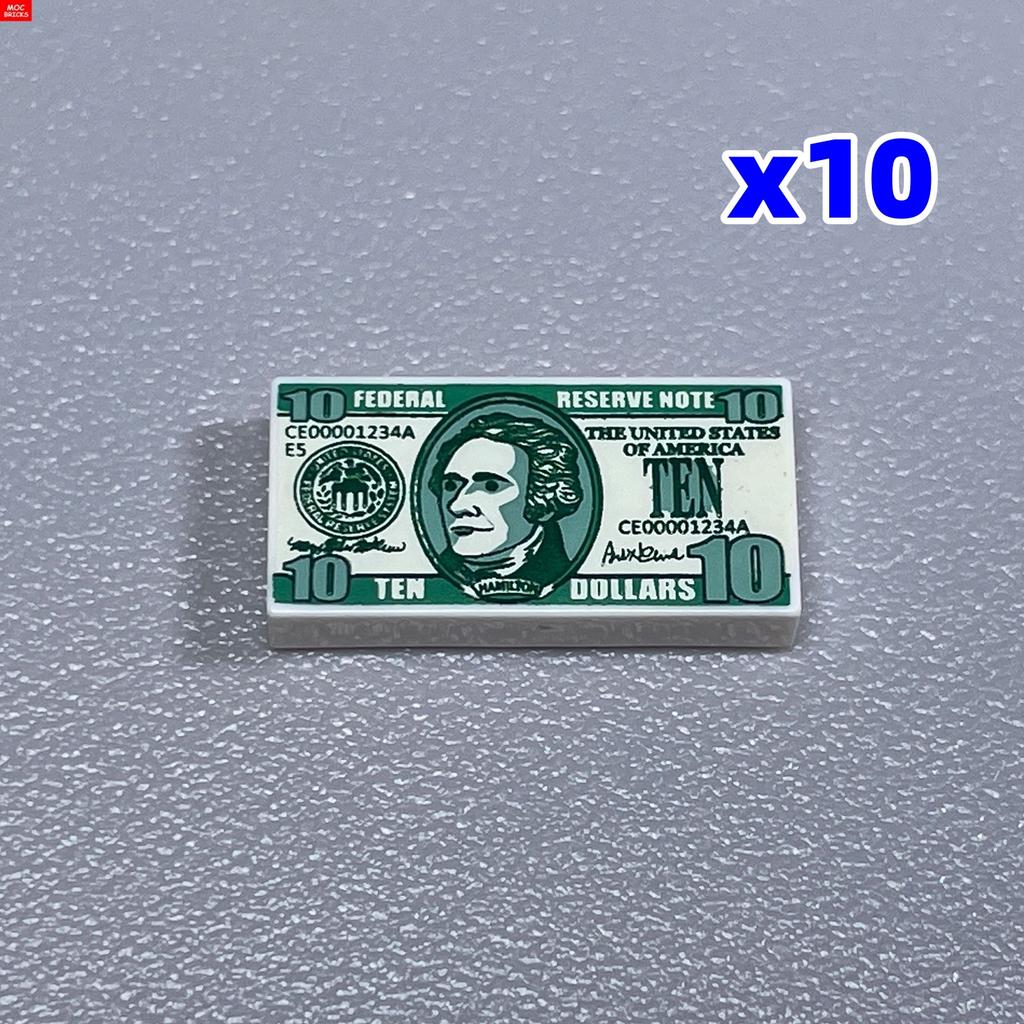 Non-Toxic Moc Bricks Utensil Ingot Bar Dollar Coin Money Gold Silver Painted Gold Gem Treasure Box 99563 Building Blocks Children'S Toys