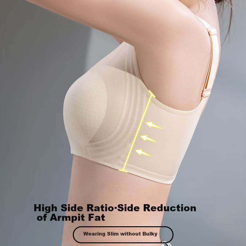 XUEXIMAN Seamless Bra for Women, Anti-Sagging, Cool Ice Silk Jelly Strip, Soft Support, Minimizes Large Breasts, Wireless Brassiere