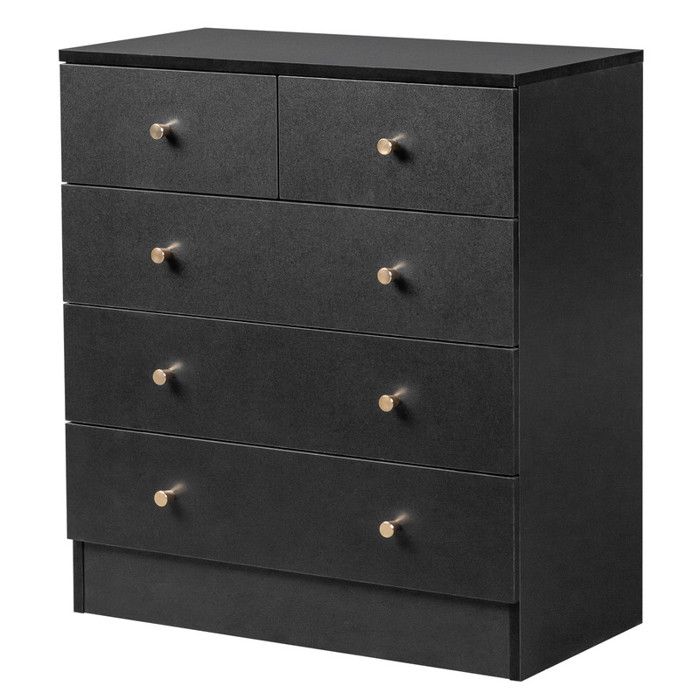 5-drawer Commode with Handle - ALIGHTUP - Bedroom Furniture, 66 X 33 X 73cm, Black