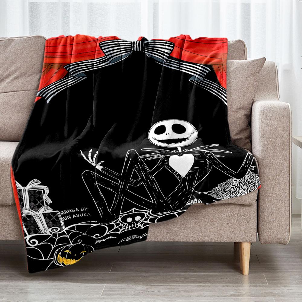 The Nightmare Before Christmas Theme Printed Blanket - Perfect for Couch, Bed, Travel & Outdoor Use | Machine Washable, Cozy & Durable.
