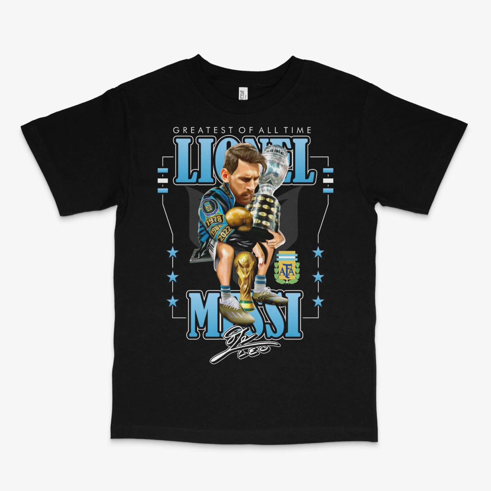 Messi GOAT Black Tee M