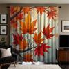2pc Autumn maple leaves with orange and red autumn leaves pattern curtains   polyester fabric   suitable for bedroom living room