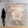 2PCS Digital Printed Sheer Curtain, Misty Gold Bead Flowers, Dreamy Luxe Ethereal Floral for Living Room Bedroom Home Decor