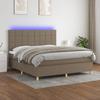 VidaXL Slat Bed Base with Mattress and LED, Upholstered Bed, Double Bed, Adult Bedroom Interior Bed, 3135449