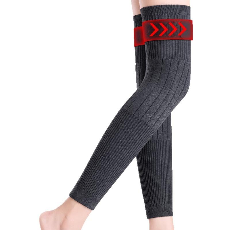 Mary Cashmere Strap Knee Pads, Warm Old Cold Legs, Extended Leg Pads, Long Tube Cover for the Elderly, Thickened and Non-slip for Men and Women