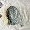 Little Daisy Net Yarn Bottoming Shirt Long-sleeve Women's Anti-sack Chiffon Shirt In The Street Trend