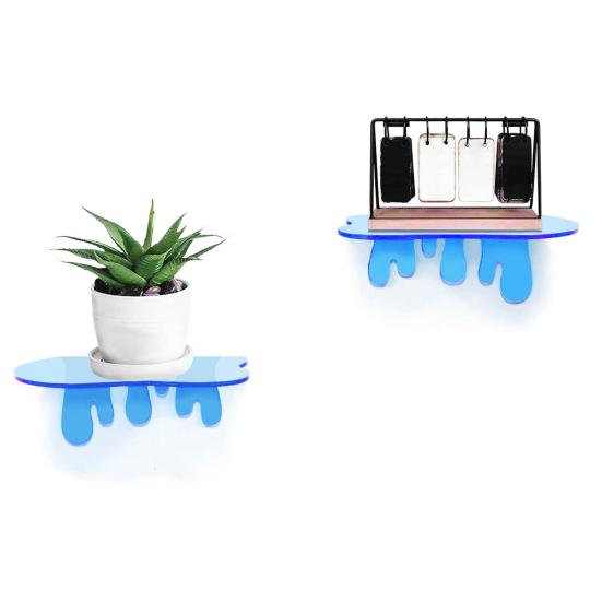 2Pcs Wall Mount Storage Shelf Strong Load-bearing Simple Installation Wall Floating Shelf Organizer Display Rack