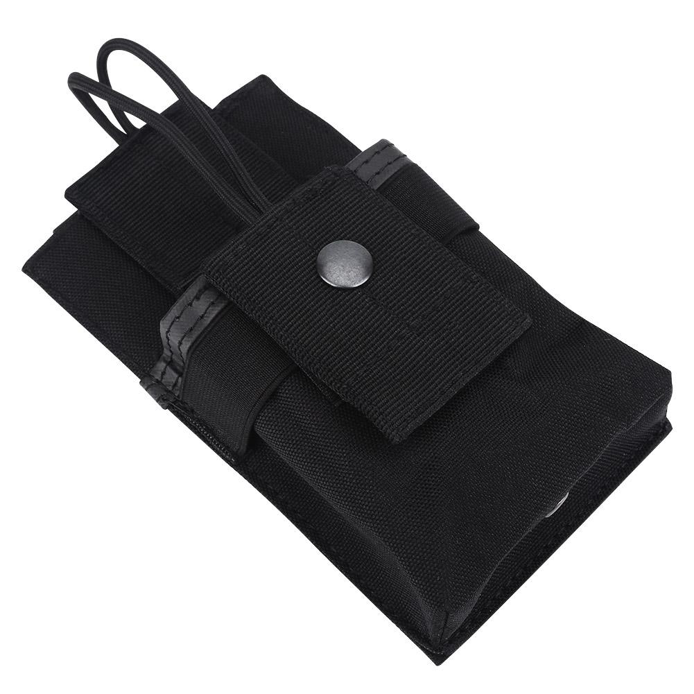Portable Nylon Walkie Talkie Bag Pouch Radio Holder Case for Outdoor Sports Black