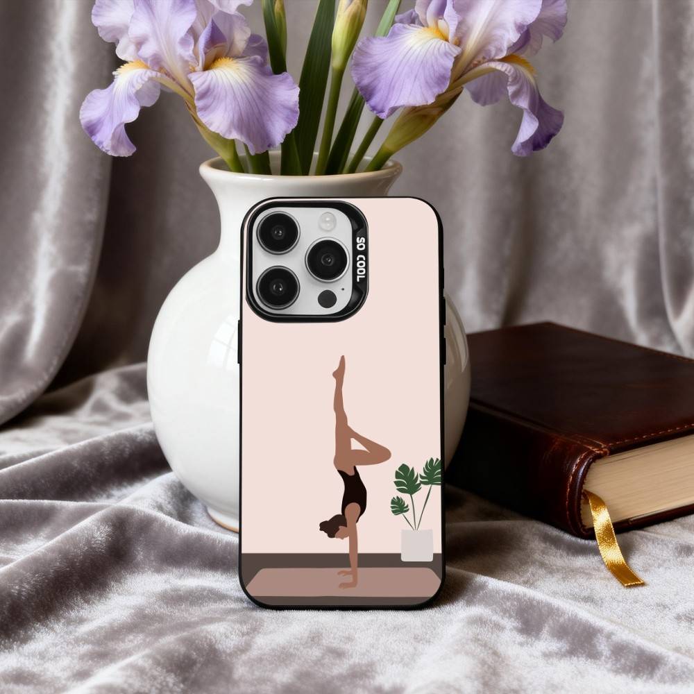 GYM Girl G-Gymnastic art  Phone Case For iPhone17,16,15,14,13,12,11 Plus,Pro Max Black Candy silver phone case