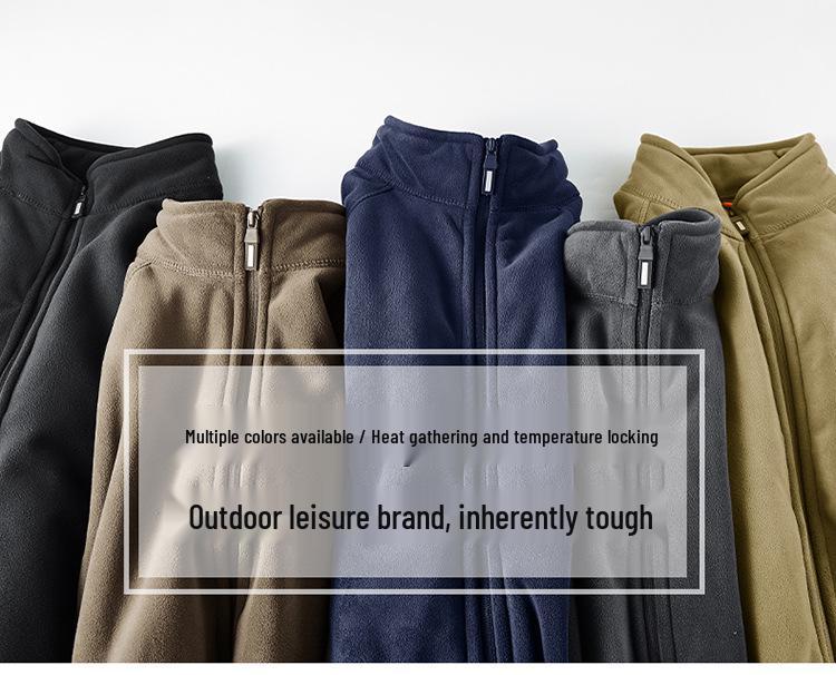 Hanorac cu Fleece Plus Catifea pentru Bărbați Toamnă/Iarnă 2025 - Cardigan Versatil, Casual, Croială Largă (2518B)