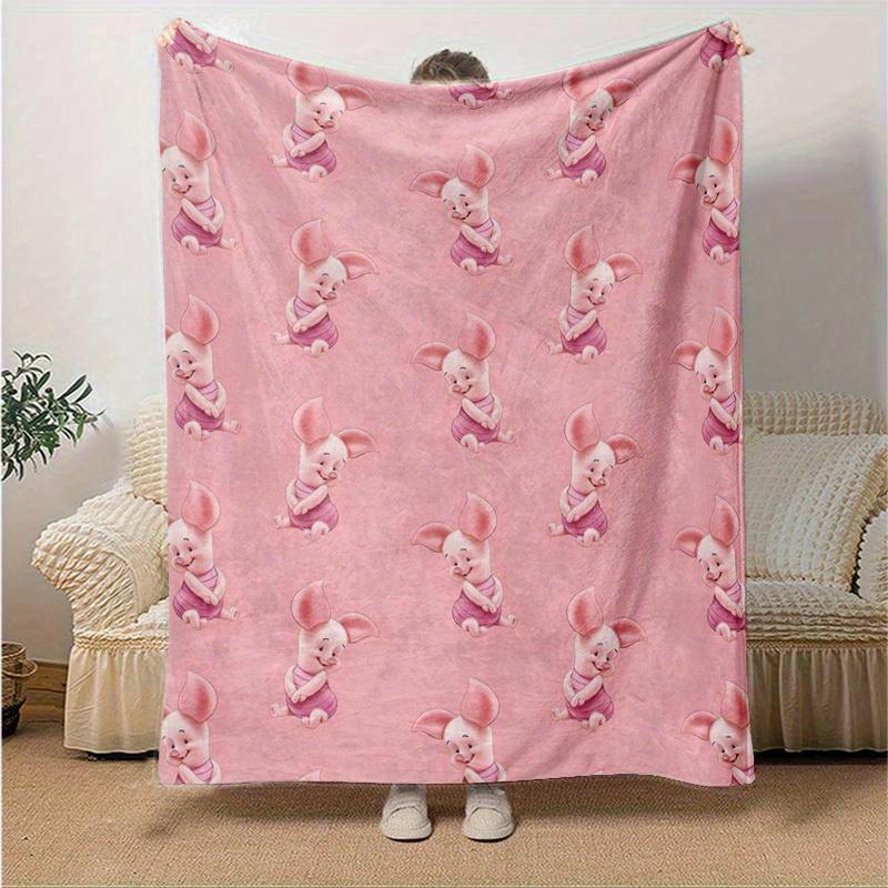 1pc Piglet Patterned Throw Blanket Cozy & Soft Cover for Home Decor, Couch, Bed, Travel