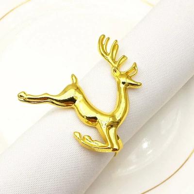 6 STÜCK Weihnachts-Rentier-Serviettenringe, Serviettenhalter aus Metall, Wohndekoration, Tischdekoration und Accessoires, Neujahrsdeko