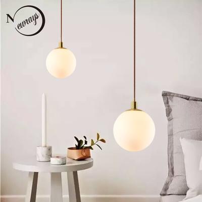 Nordic Modern Single Head Glass Ball E27 LED Chandelier Living Room Dining Room Bedroom Kitchen Clothing Store Lighting