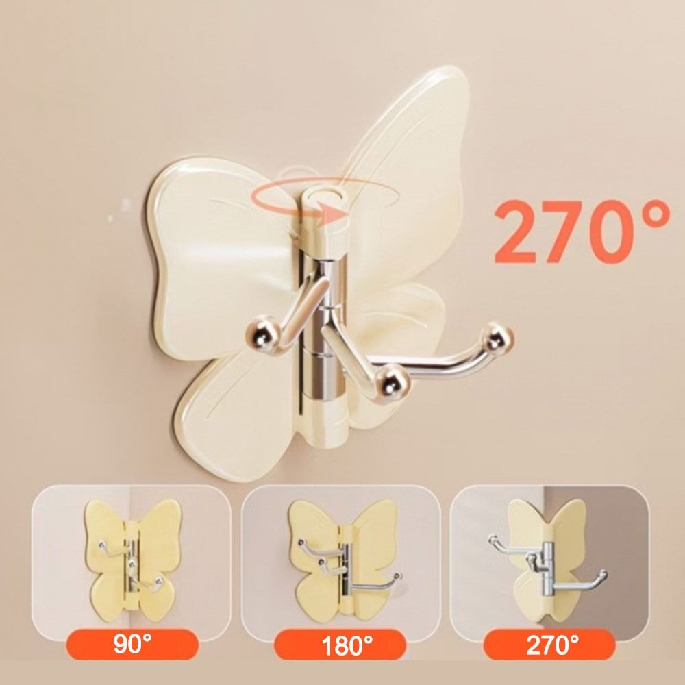 1/4PCS Plastic Butterfly Wall Hook Waterproof Adhesive Wall Hook  Kitchen Bathroom Storage