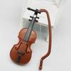 Plastic Dollhouse Mini Violin Crafts Miniatures DIY Dollhouse Violin Mini Musical Instrument Model for Dollhouse Accessory