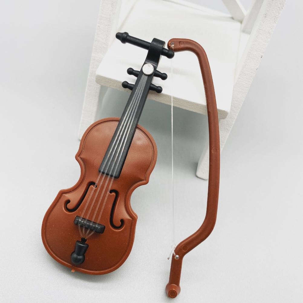 Plastic Dollhouse Mini Violin Crafts Miniatures DIY Dollhouse Violin Mini Musical Instrument Model for Dollhouse Accessory