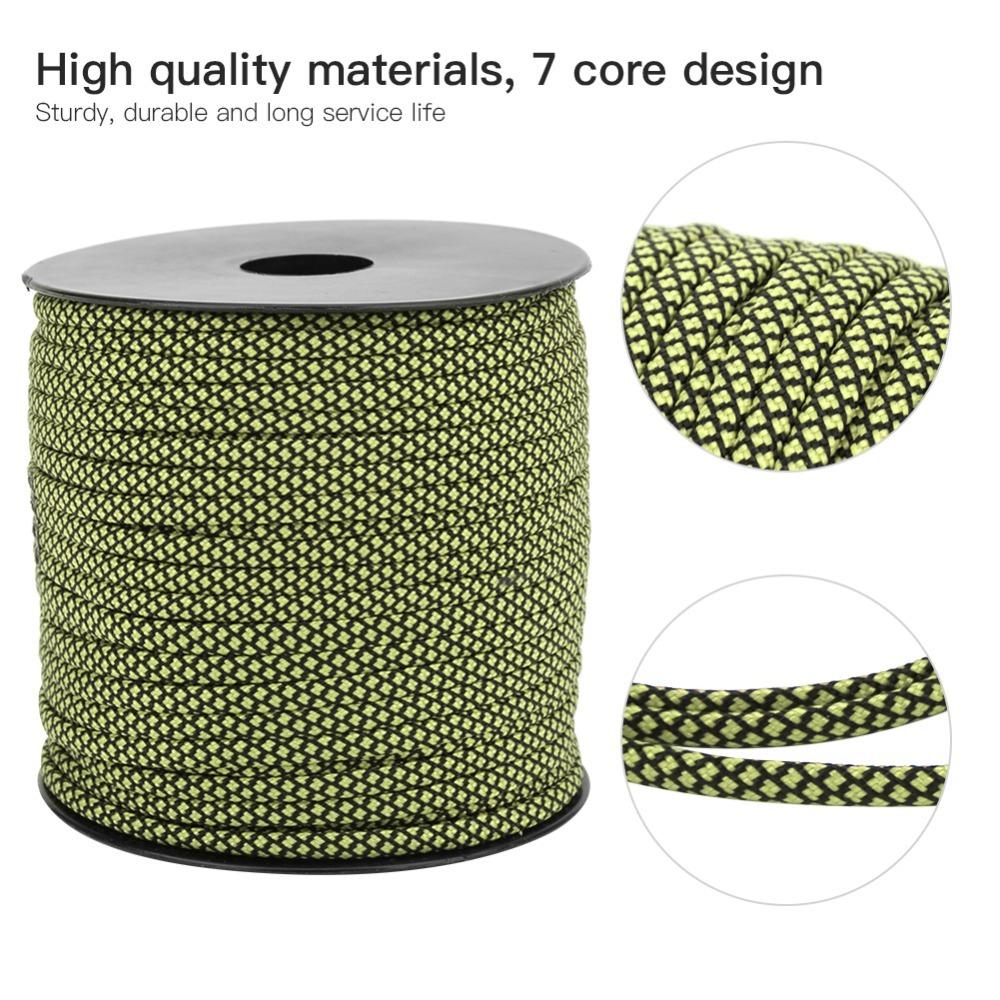 7 Core Strands Paracord Polyester Braided Cord Durable Parachute Cord Camping