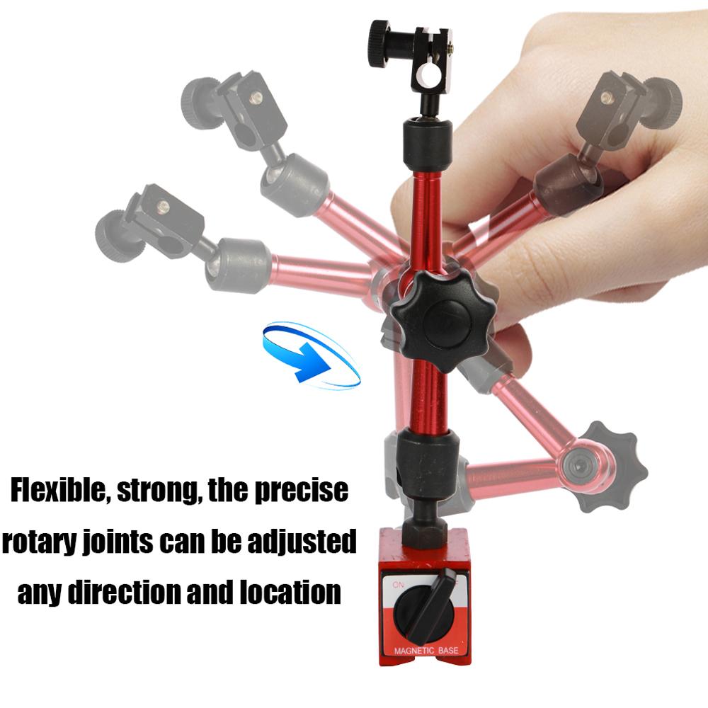 Shockproof Waterproof Leverage Dial Indicator and Mini Flexible Magnetic Base Holder Bracket Tool Kit