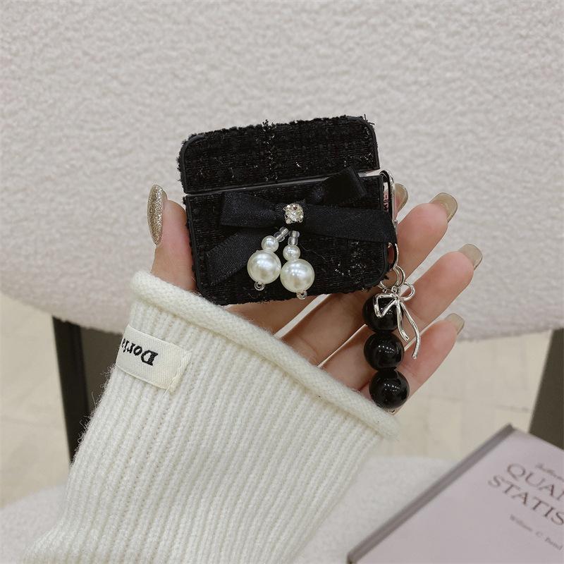 Cloth Pattern Small Fragrant Wind Bow for AirPods 1 Generation Protective Cover 1 Generation 1 Generation Pro1 Apple Bluetooth Headset Case