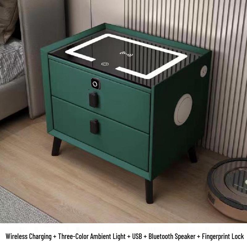 Smart Bedside Table with Storage - Compact Bedroom Cabinet