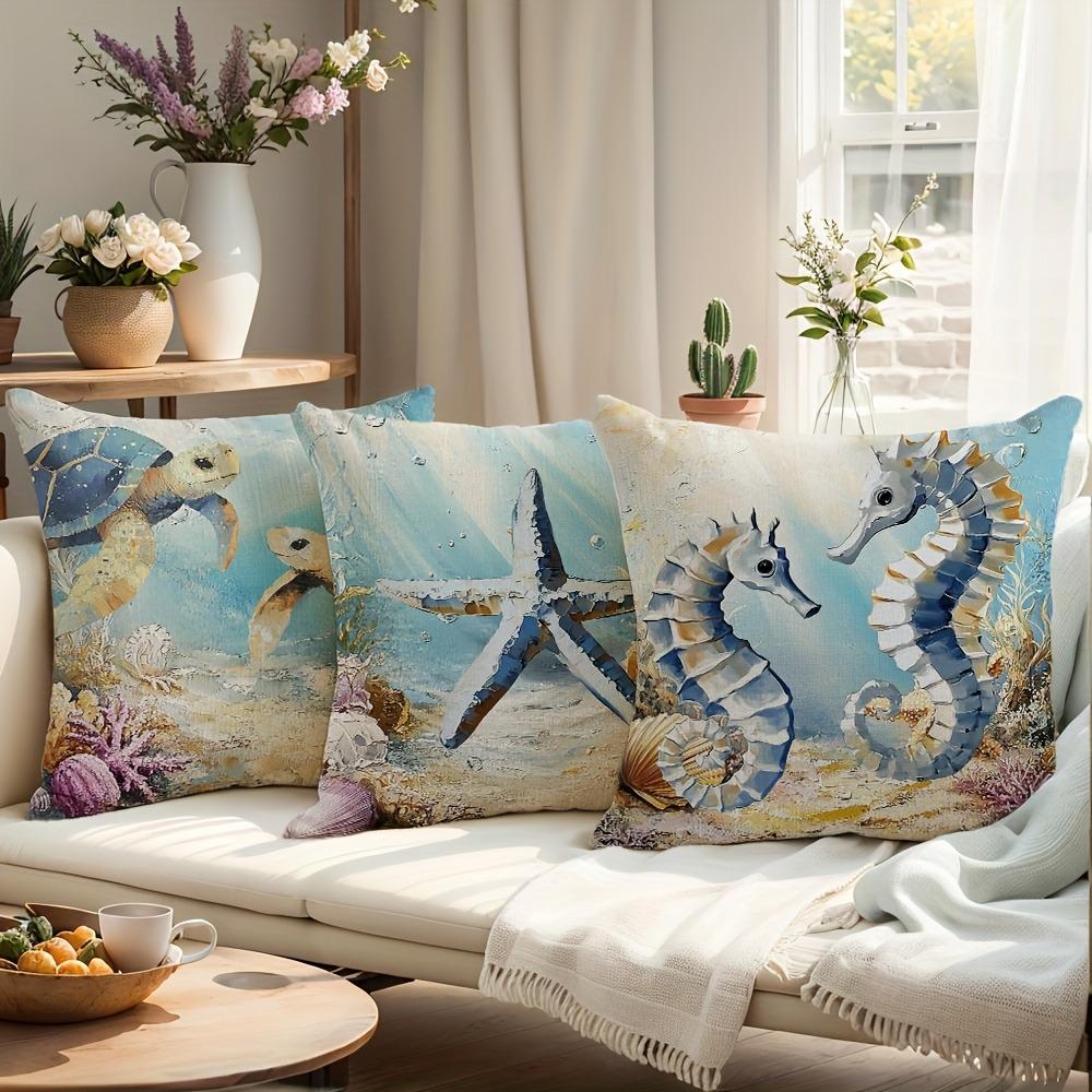 Dreamy Oceanic Vibe Pillow CoversLiving room sofa cushion cover, soft and comfortable, bedroom room decoration