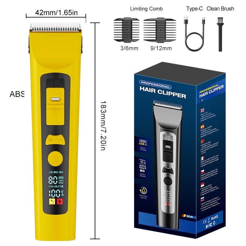 Waterproof Professional Hair Clipper: Quick Charge, Oil Head, Bald Head, Home Hairdressing Trimmer.