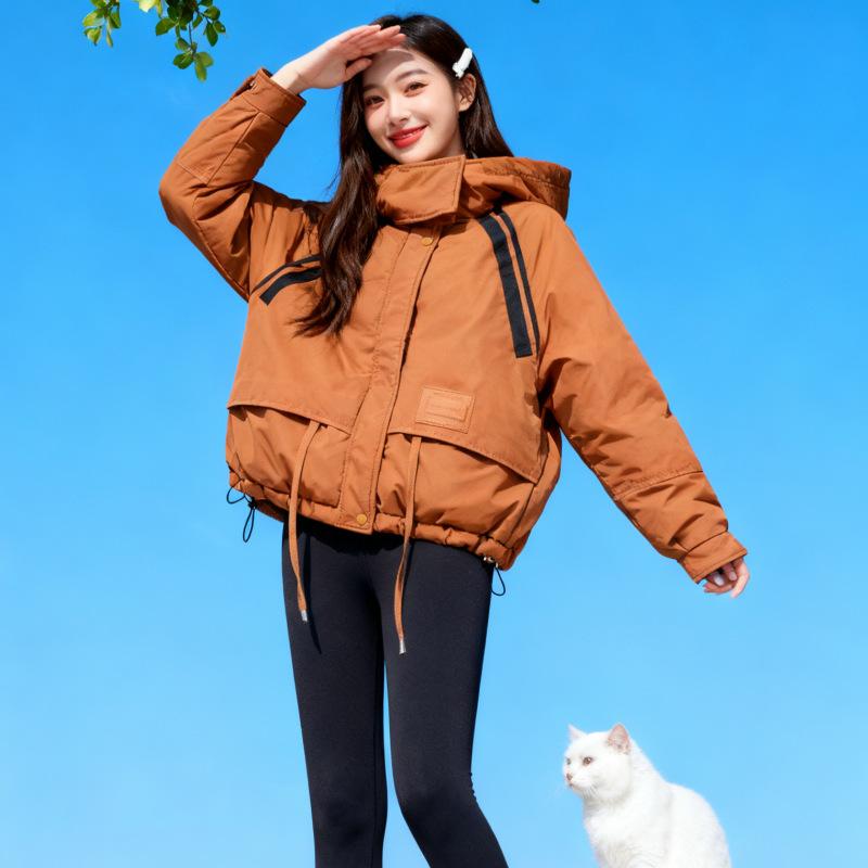 Winter new short high-end cotton clothes women's hooded loose casual huge good-looking thickened jacket
