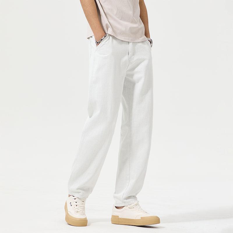 

Новые весенние джинсы свободные белые микро-конусные свободные брюки гаремы 40 слоновая кость