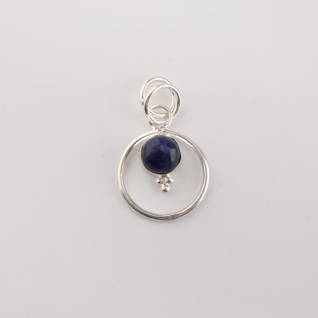 Natural Sodalite Gemstone 925 Sterling Silver Jewelry Elegant pendant 1.2" For Her PP-68-24