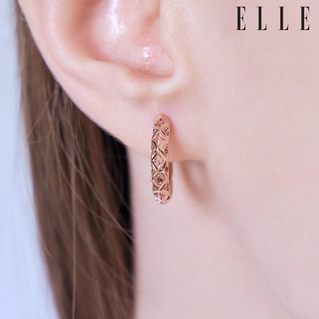 14K Mesh Volume One-Touch Earrings (Gold Pin) ELGPEE441