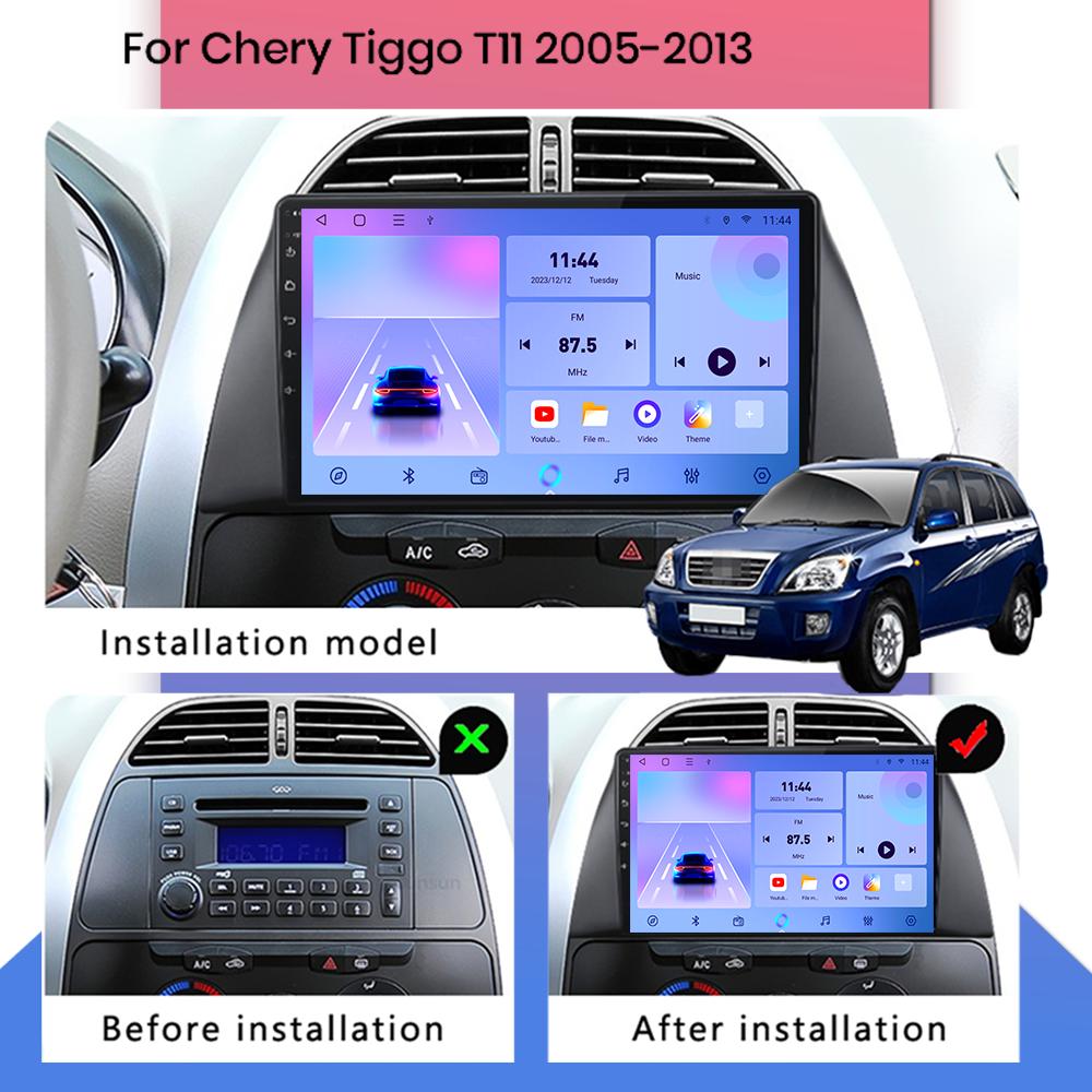 Car Radio Android Auto Carplay For Chery Tiggo T11 2005-2013 Multimedia Player Head Unit Stereo GPS Navigation BT WIFI 1+16GB