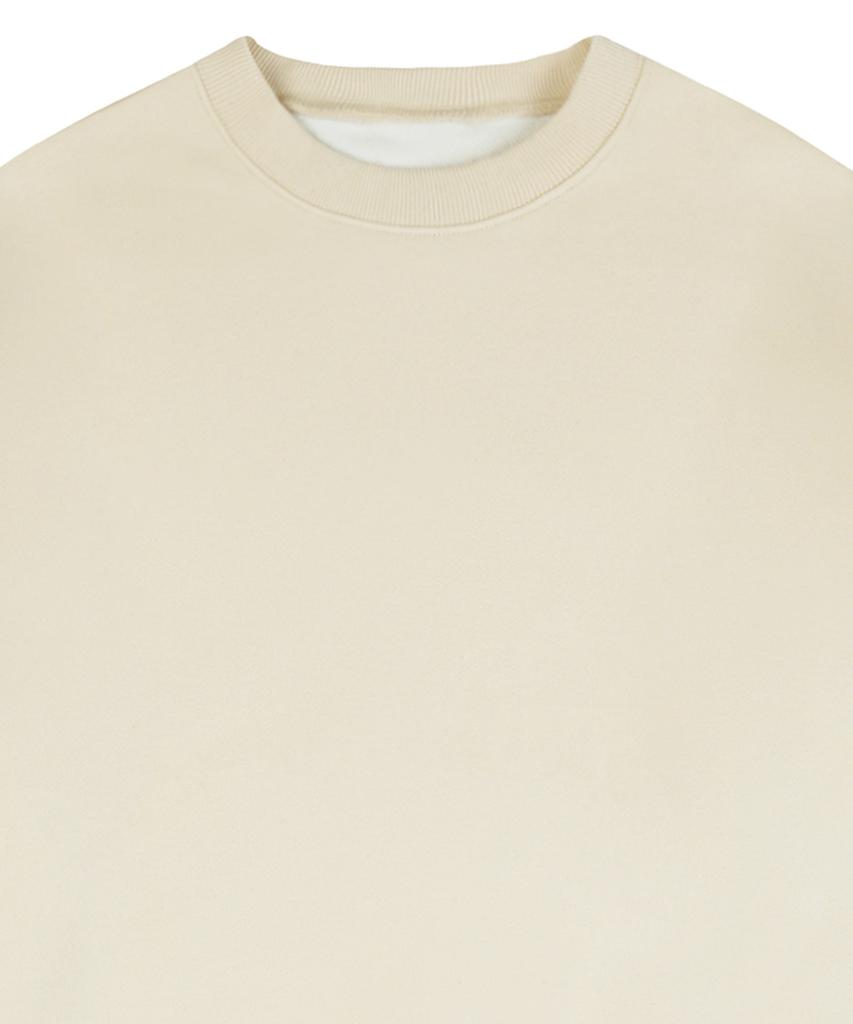 GRAVER [Unisex] Multi Tape Flower Smile Drawing Sweatshirt_Cream