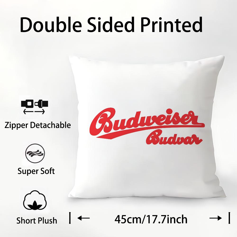 

B-Budweiser B-Budvar Чешская Наволочка Плюшевая Ткань Мягкая Двусторонняя Печать Наволочка для Подушки на Диван Наволочки для Декоративных Подушек 12x12Inch