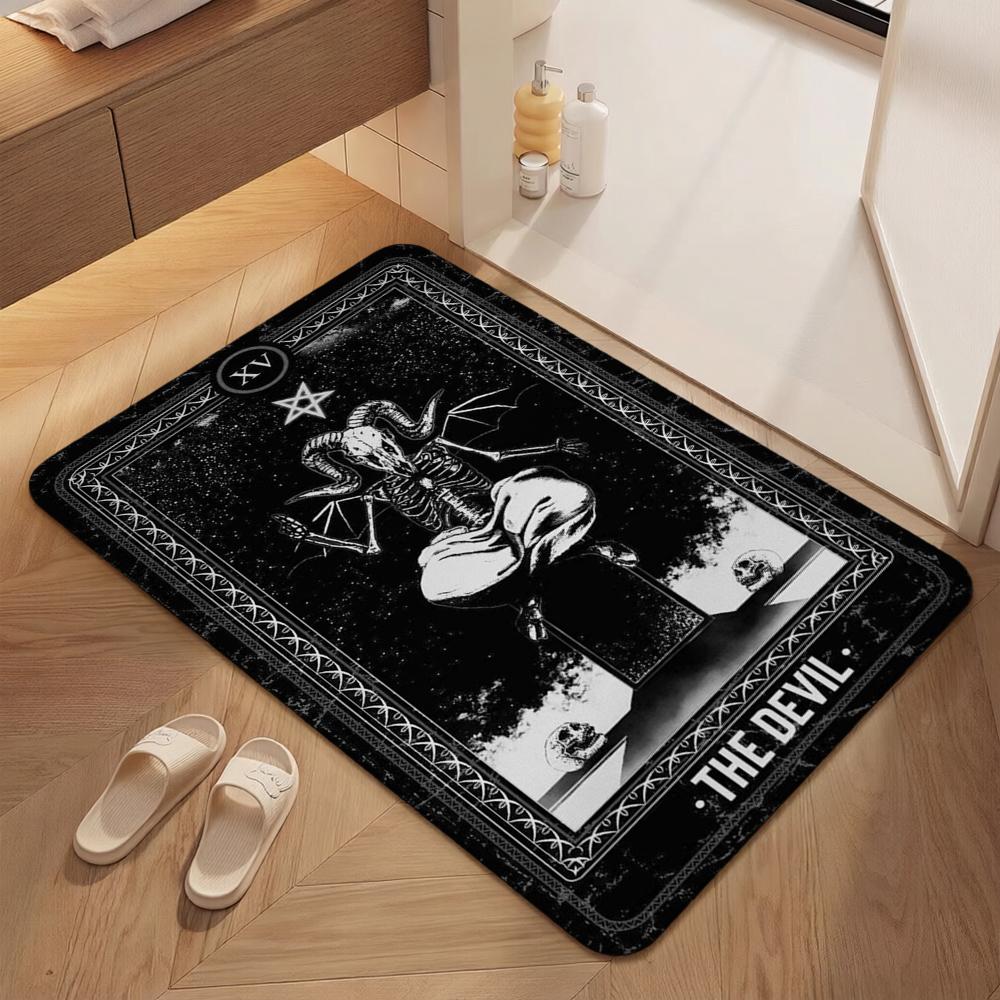 Dark Baphomet Pentagram Art Indoor Rug Soundproof Shockabsorbing Carpet For Office Study Home Decor Memorial Gift