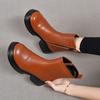 Fashion GKTINOO 2025 Autumn Winter Thick Heel Ankle Boots Women Warm Boots Shoes Handmade Genuine Leather Handmade Platform Boots 34-40