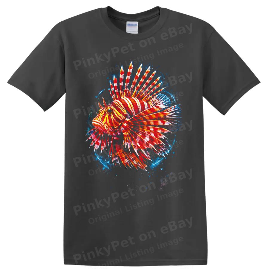 Lionfish T Shirt Colorful Tropical Reef Fish Ocean Art Graphic Tee Unisex Gift