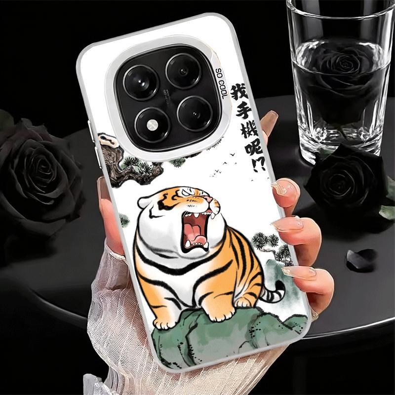 Cartoon Fat Tiger Funny Shockproof Phone Case for Xiaomi Redmi Note 15 14 13 12 Pro Plus 11 11S 11T 5G Cover Anti Fall Fundas