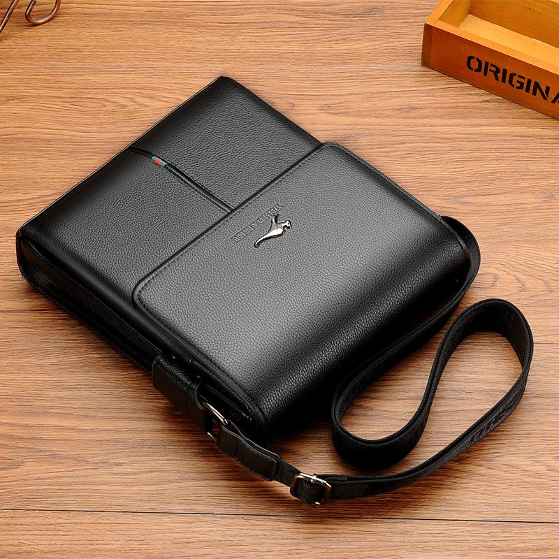 Men's Bag Texture Men's Shoulder Bag Casual Crossbody Bag Flip Bag Vertical Leather Bag Backpack Business Style
