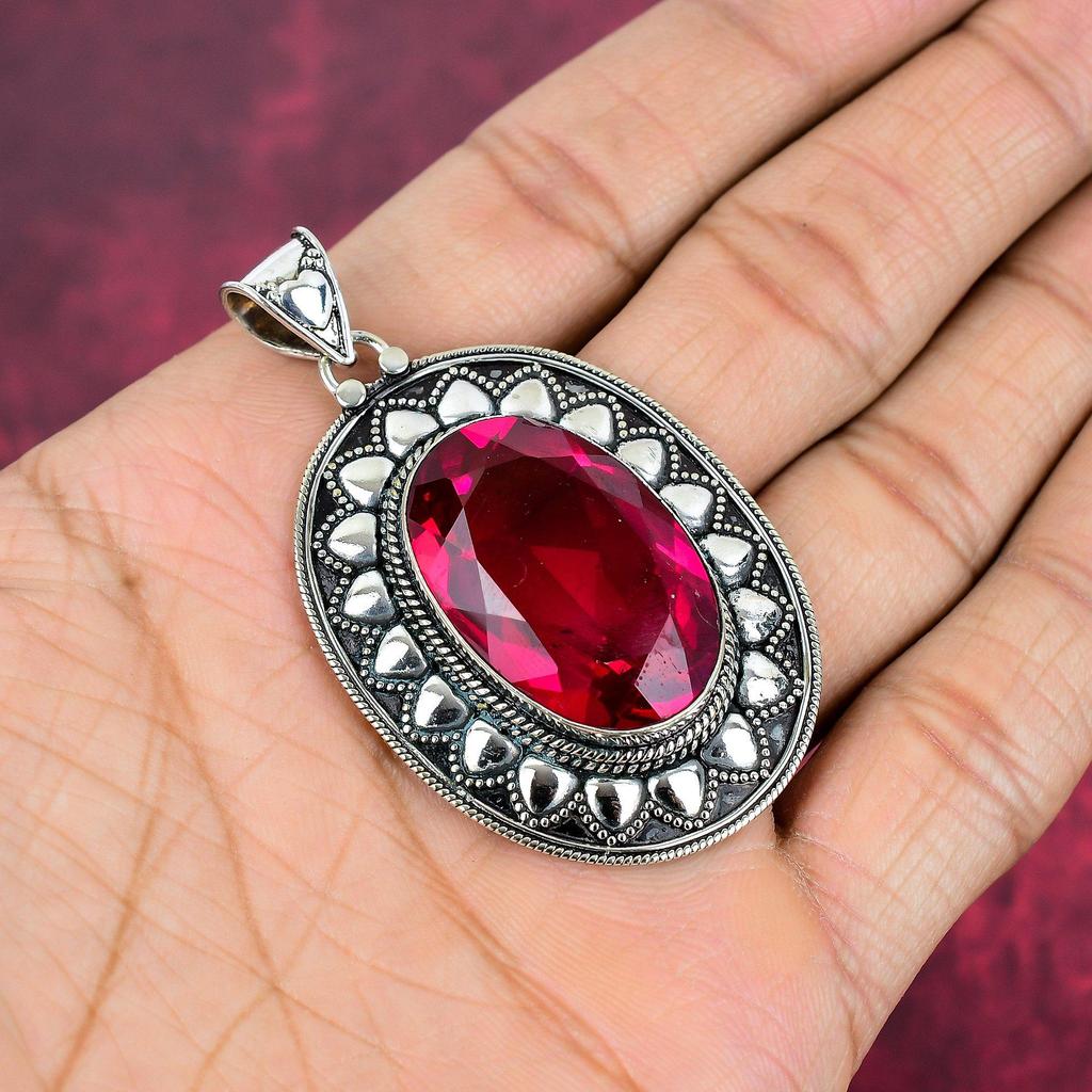 Rubilite 925 Solid Sterling Silver Pendant, Handmade Gemstone Pendant Jewelry, Gifts For Wife Brand New Pendant