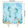 Whimsical Blue Seahorse Shower Curtain - Water-Resistant Fabric for Bathroom - Perfect for Ocean and Fantasy Lovers