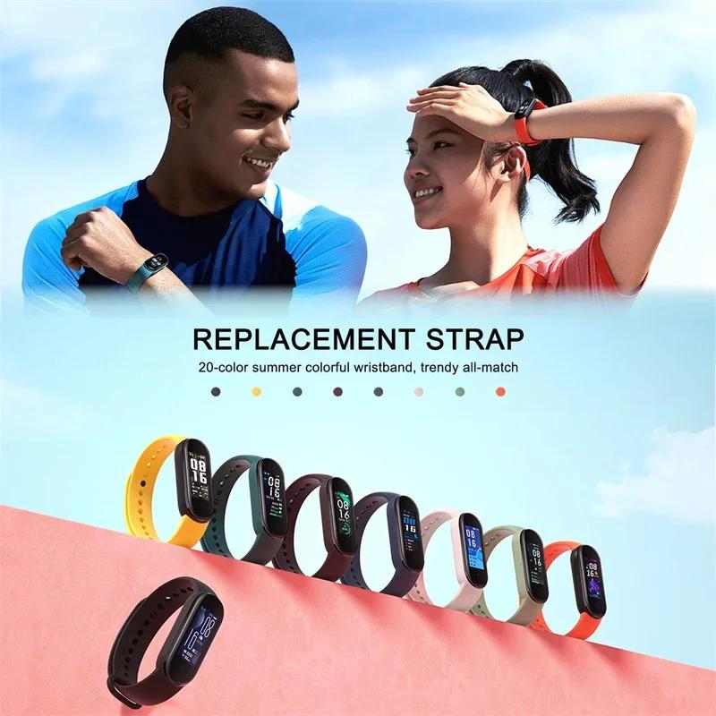 Watch Strap For Xiaomi Mi Band 7 6 5 4 3 Wristband Silicone Bracelet Wrist Straps Correa Mi Band 6 7 5 4 Smartwatch Accessories