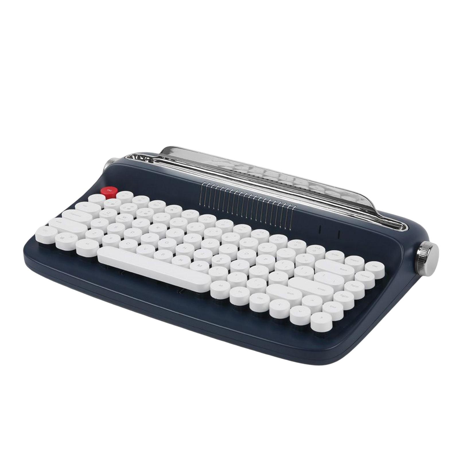 

Mechanical Axis Retro Mechanical Keyboard 84 Keys Keyboard Dot Typewriter Portable Wireless Keyboard for Coffee Shop Темно-синій