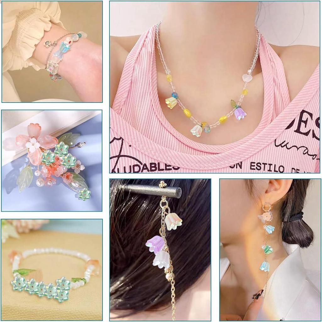 40 sztuk 9*6,7mm Akrylowe Konwalie Luźne Koraliki Pojemnik Moda DIY Ręcznie Robiony Materiał do Tworzenia Biżuterii