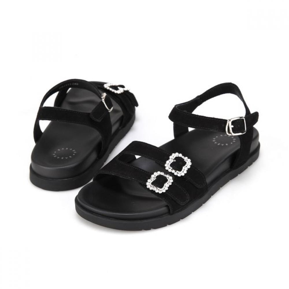 Barbara Daily Sandal Leather Jewel Buckle 2.5cm 2 Colors Bbj333