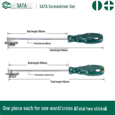 SATA Industrial Grade Flathead/Phillips Screwdriver Set