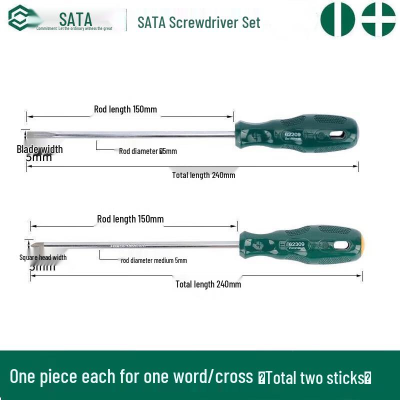 SATA Industrial Grade Flathead/Phillips Screwdriver Set