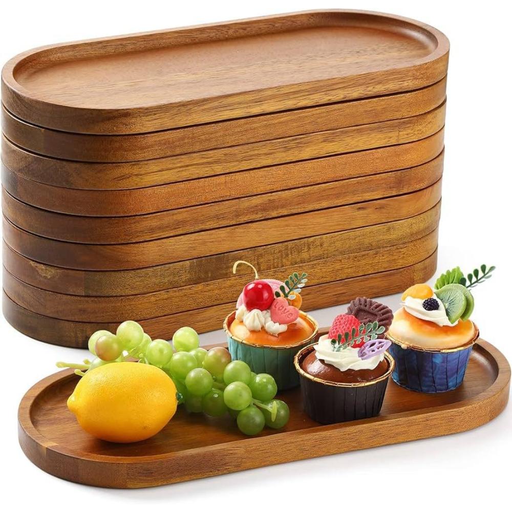 1 Stück Holz-Serviertablett - Multifunktionales Snacktablett, Küchen-Dekorationstablett, Sehr gut geeignet für Küche und Restaurant