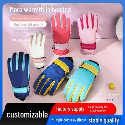 Kinder-Winddichte Skihandschuhe für 3-9 Jahre - Warme, Samtgefütterte Winter-Radhandschuhe für Jungen und Mädchen