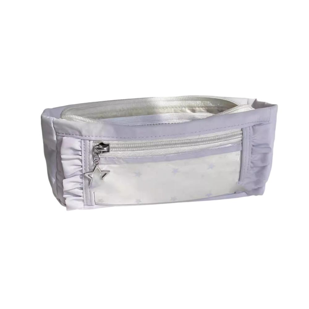 

Large Capacity Pencil Storage Bag Cute Makeup Bag Zipper Stationery Pouch Back To School фіолетовий