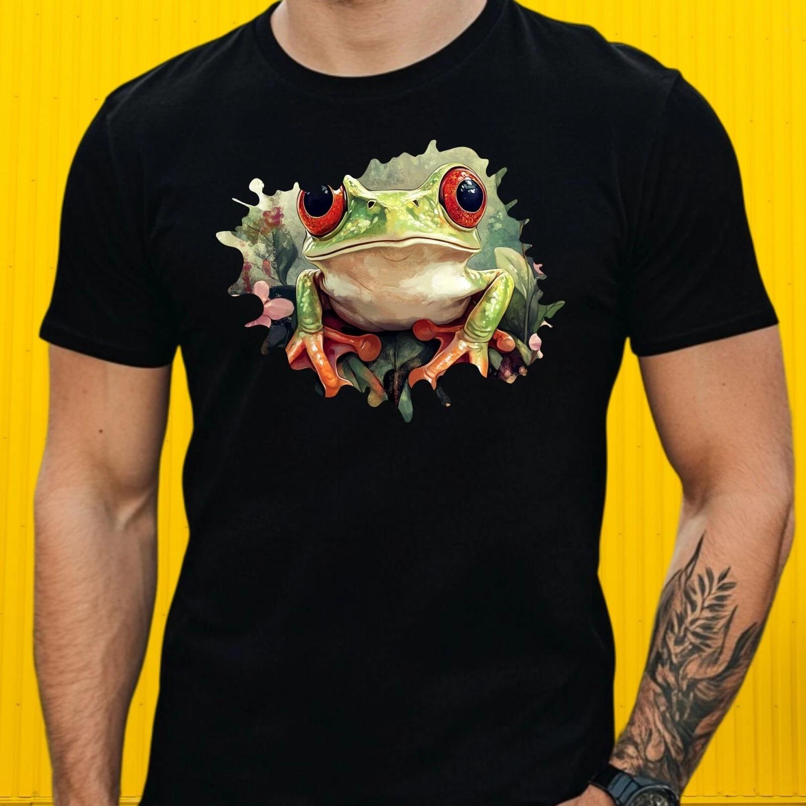 T-Shirt Herren Frosch Motiv Baumwolle Größe S bis 5XL XS